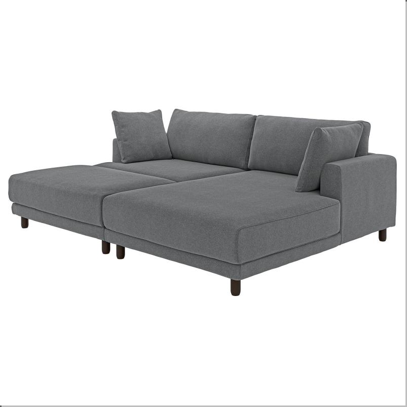 UPPAKRA ウッポークラ 3人掛けモジュールソファ - 寝椅子付き 右 フットスツール付き/ヨハネスホブ ダークグレー