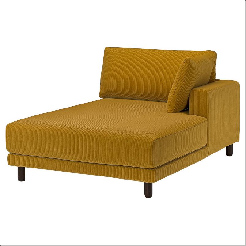 UPPAKRA ウッポークラ 寝椅子モジュール - アームレスト付き 右/サムサーラ イエローブラウン