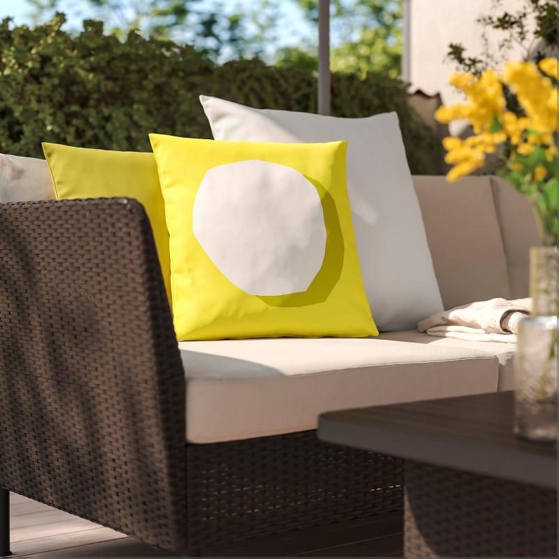 GULLBERGSO グルベルソ / HJARTERO イェルテロー クッション3個セット - サイズミックス ブライトイエロー/ホワイト/オフホワイト 室内/屋外