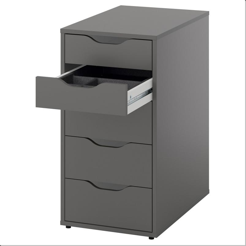 ALEX アレクス 引き出しユニット - インサート付き ダークグレー 36x70 cm